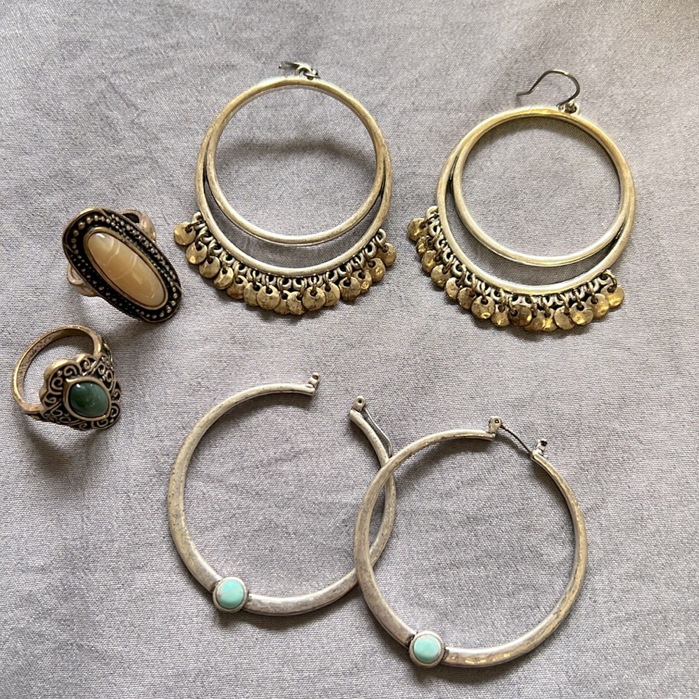 Lucky Brand Hoop Earrings with rings